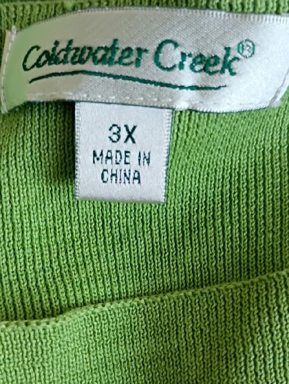 Coldwater Creek Lime Green Sleeveless Knit Tank Top 3X - Picture 4 of 5